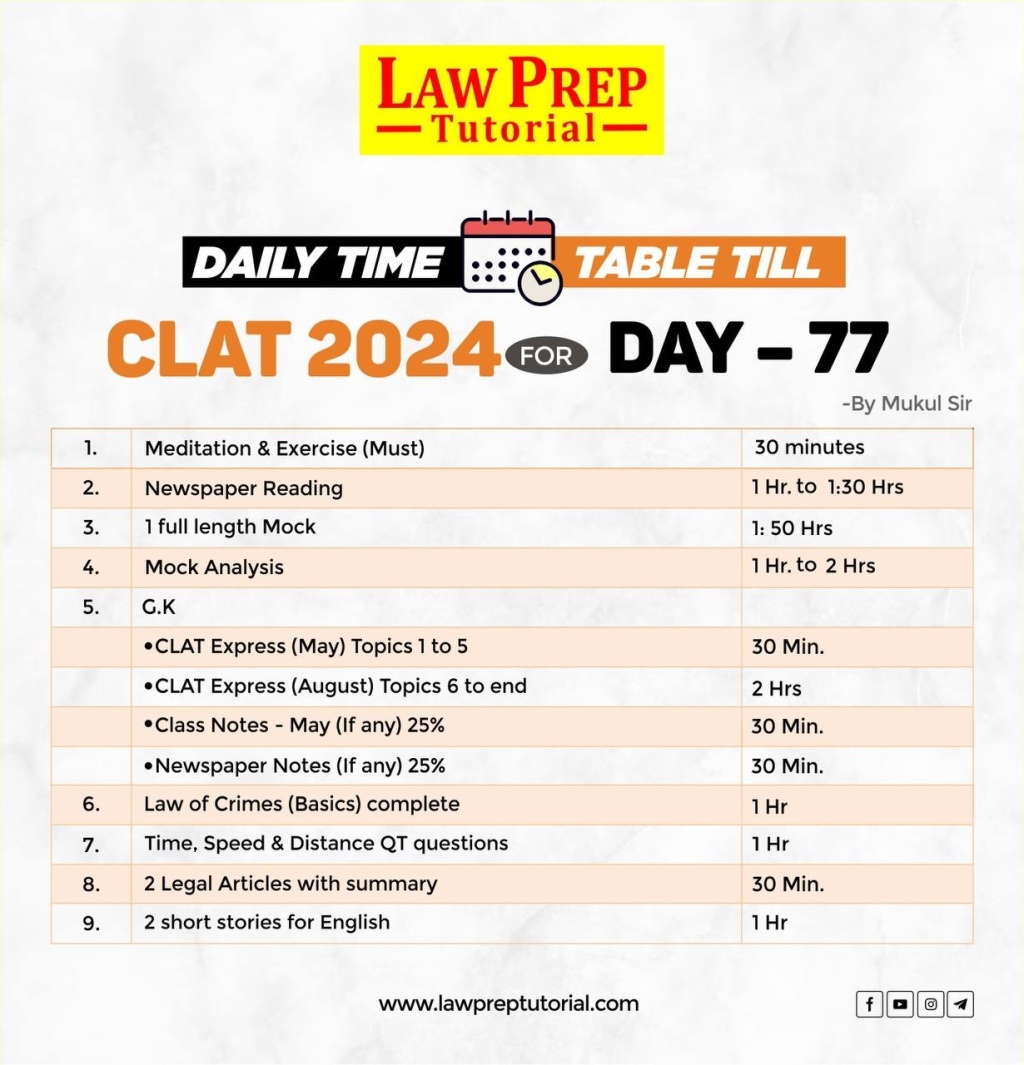 Ace the CLAT 2024: Comprehensive 77-Day Guide with Law Prep Tutorial’s Crash Course